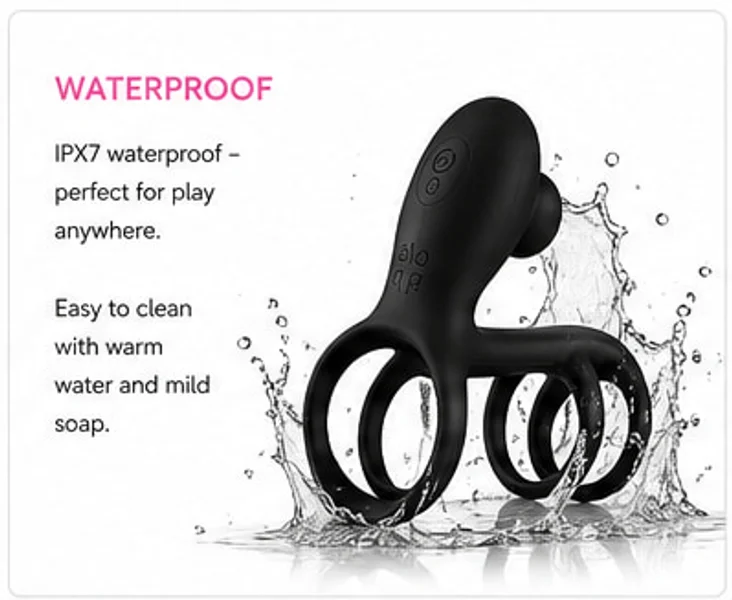 Dreamtoyz Pulse Duo Couples Ring, Black — image 2 of 5