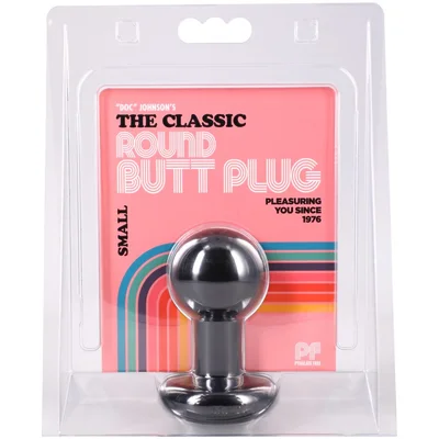 the classic round butt plug small black