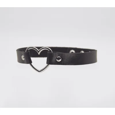 vegan heart bondage collar