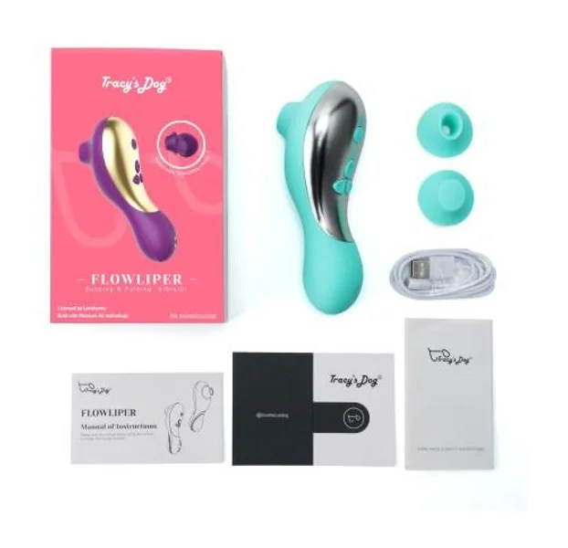 Flowliper Clitoral Sucking & Pulsing Vibrator Teal — image 2 of 2