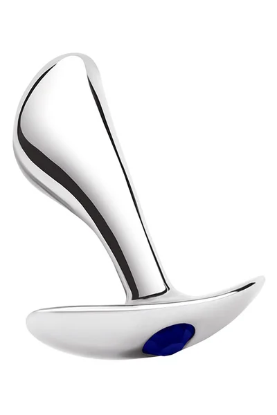 Blue Line 2.5" Stainless Steel Bling Prostate Massager Plug — image 9 of 11