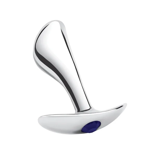 Blue Line 2.5" Stainless Steel Bling Prostate Massager Plug — image 2 of 11