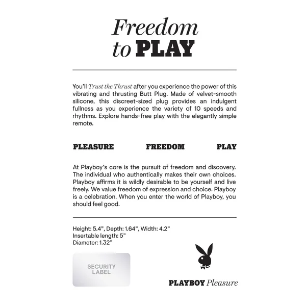 Playboy Trust The Thrust Butt Plug - 2 AM — image 2 of 5