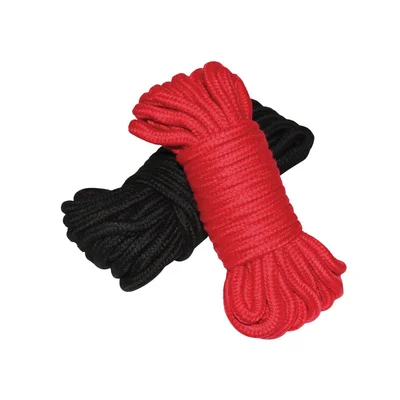 plesur cotton shibari bondage rope 2 pack black red