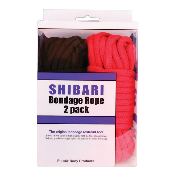 Plesur Cotton Shibari Bondage Rope 2 Pack - Black & Red — image 2 of 2