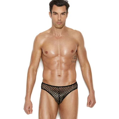 elegant moments mens fishnet thong
