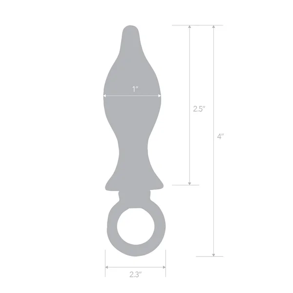 Blue Line 2.5" Stainless Steel Metal Tapered Butt Plug With Loop Hardware — image 3 of 5