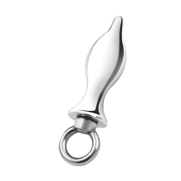 Blue Line 2.5" Stainless Steel Metal Tapered Butt Plug With Loop Hardware — image 2 of 5