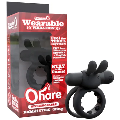 rechargeable rabbit ear vibrating ring green