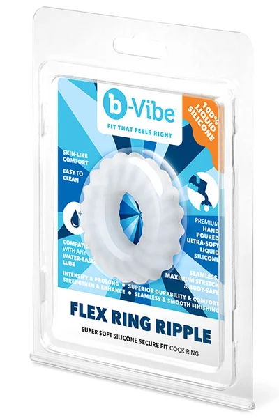 B-Vibe Flex Ring Ripple Super Soft Silicone Cock Ring — image 6 of 6