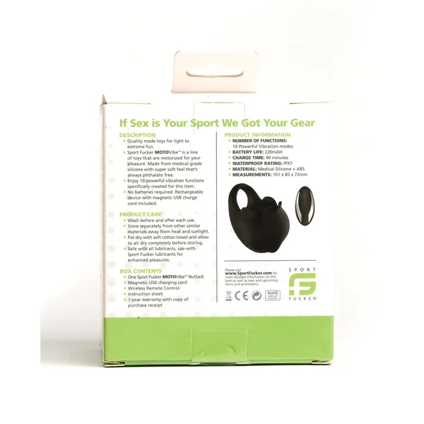 Sport Fucker Motovibe NutSack Vibe w/Remote - Black — image 2 of 5