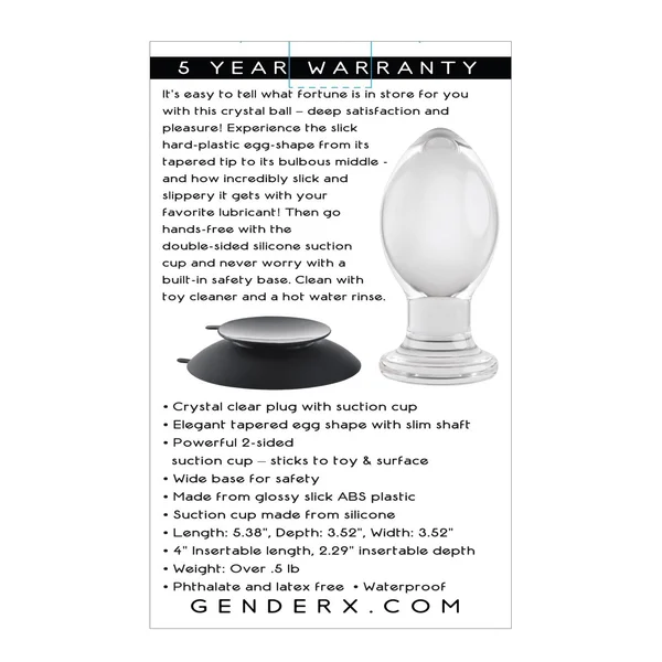 Gender X Crystal Ball Plug With Suction Cup — image 5 of 5
