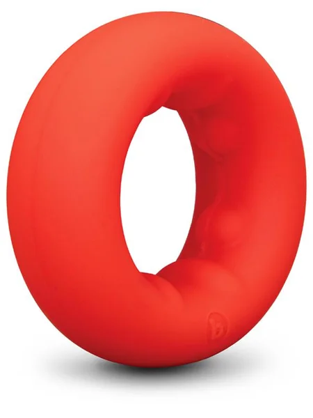 b-Vibe Flex Ring Grip - Ultra Soft Silicone Cock Ring - Red — image 2 of 3