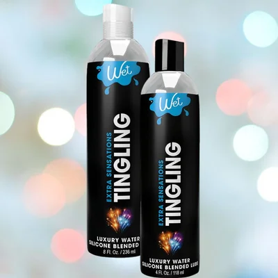 wet extra sensations tingling watersilicone blend based lubricant