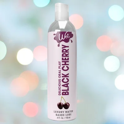wet delicious oral play black cherry waterbase flavored lubricant