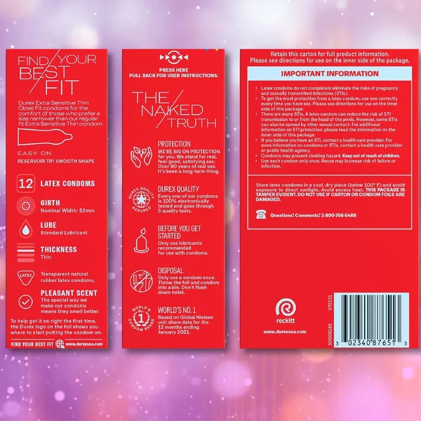 Durex Extra Sensitive Thin Close Fit Latex Condoms — image 2 of 7