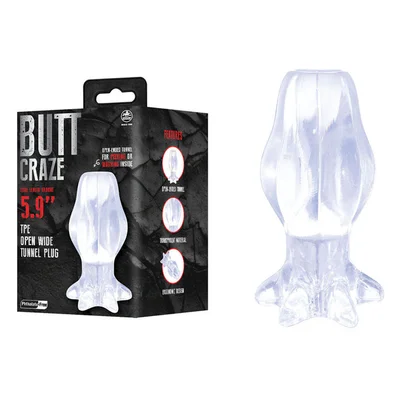 butt craze clear 15 cm hollow butt plug