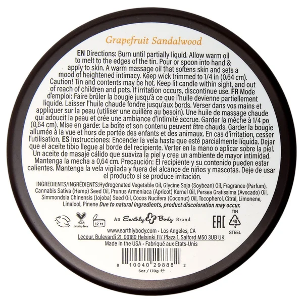 EB Aphrodisiac Massage Candle - Grapefruit Sandalwood - Grapefruit Sandalwood Scented Massage Candle - 170 g — image 2 of 2