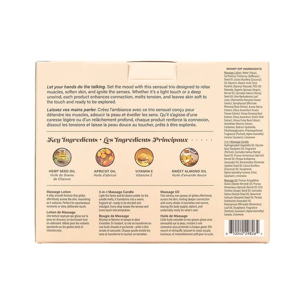 Hemp Seed Tranquility Trio - Skinny Dip - Skinny Dip Scented Massage & Caress Kit - 3 Piece Kit — image 2 of 2