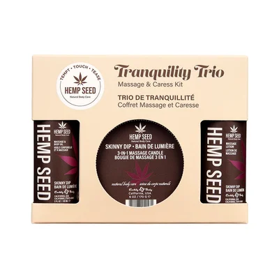 hemp seed tranquility trio skinny dip skinny dip scented massage caress kit 3 piece kit