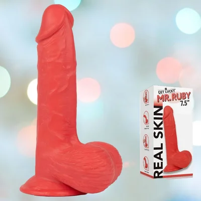 get lucky mr ruby 75quot realistic dildo with suction cup