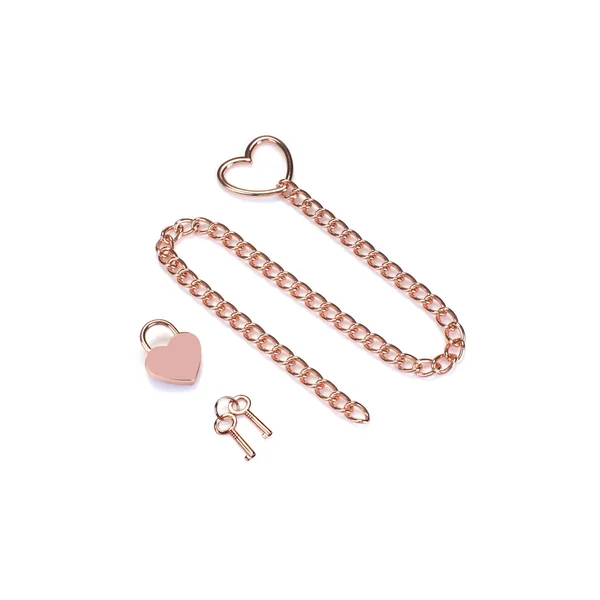 Rose Gold Metal Chain with Padlock — image 2 of 5