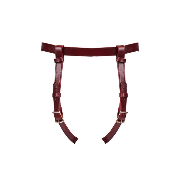 Wine Red Deluxe Leather Strap On Harness — image 4 of 4