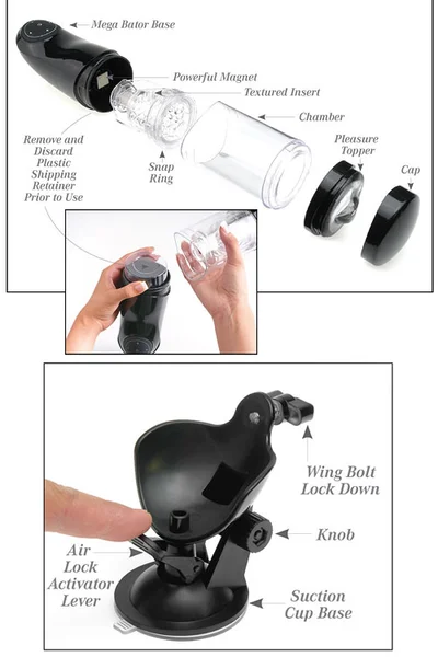 Pipedream Hands-Free Spinning & Thrusting Textured Masturbator — image 6 of 12