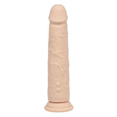 calexotics silicone studs rechargeable vibrating thrusting suction cup dildo