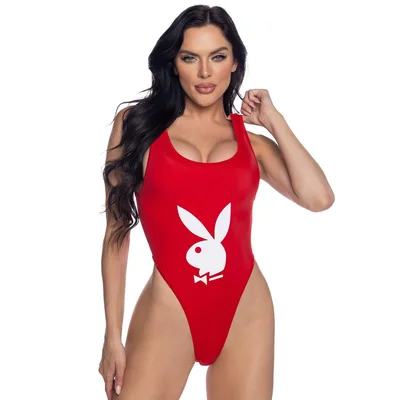 playboy red bunny icon swimsuit small red