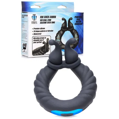 trinity men 10x cobra dual stimulation silicone cock ring
