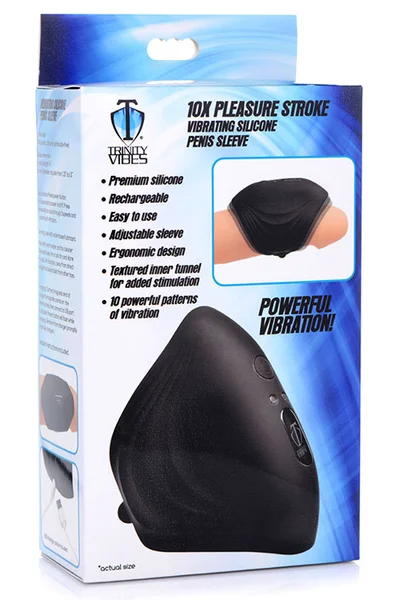 Trinity Men 10X Pleasure Stroke Vibrating Silicone Penis Sleeve — image 6 of 6