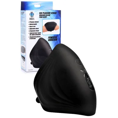 trinity men 10x pleasure stroke vibrating silicone penis sleeve