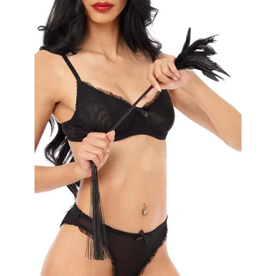 sportsheets shadow feather tickler and whip black