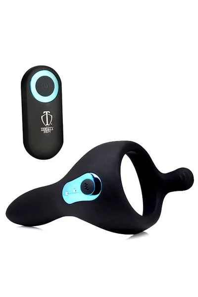 Trinity Men Power Taint 7X Silicone Cock and Ball Ring with Remote — image 2 of 6