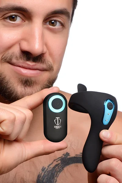 Trinity Men Power Taint 7X Silicone Cock and Ball Ring with Remote — image 5 of 6