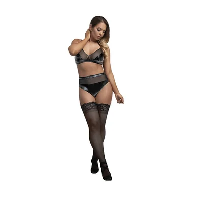 exposed lingerie wicked ways bralette crotchless high waist panty lxl