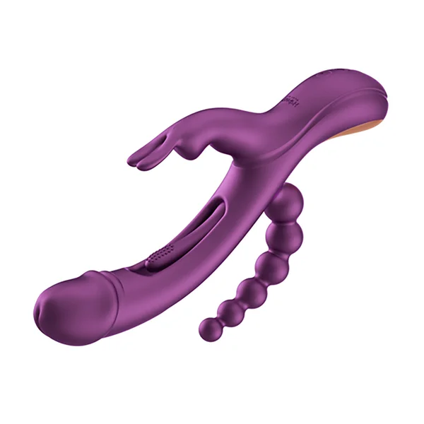 Honey Play Box Trilux Kinky Finger Rabbit Vibrator with Anal Beads Purple — image 2 of 2