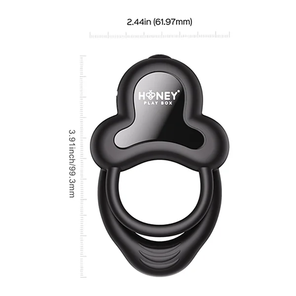 Honey Play Box Anello App-Controlled Vibrating Double Cock Ring with Clitoral Stimulator Black — image 2 of 7