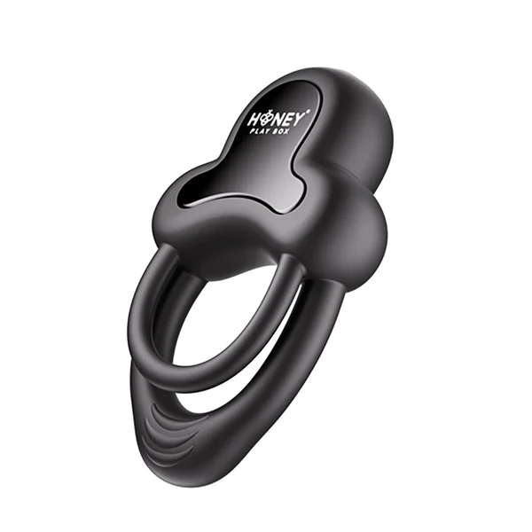 Honey Play Box Anello App-Controlled Vibrating Double Cock Ring with Clitoral Stimulator Black — image 4 of 7