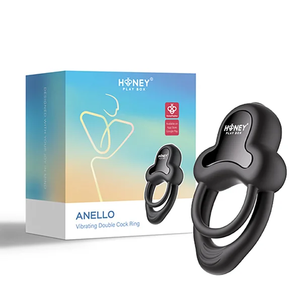 Honey Play Box Anello App-Controlled Vibrating Double Cock Ring with Clitoral Stimulator Black — image 7 of 7