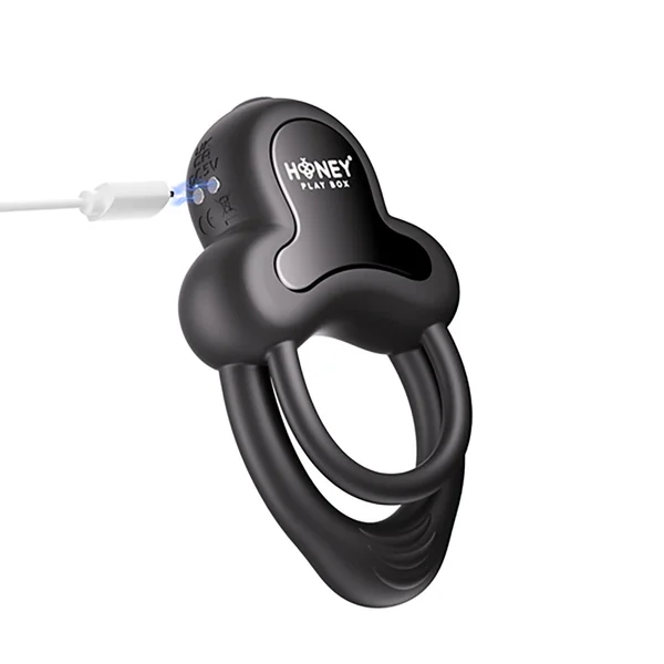 Honey Play Box Anello App-Controlled Vibrating Double Cock Ring with Clitoral Stimulator Black — image 6 of 7