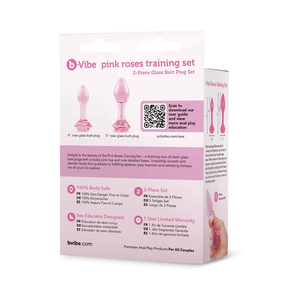 b-Vibe Pink Roses Training Plug Set — image 2 of 11