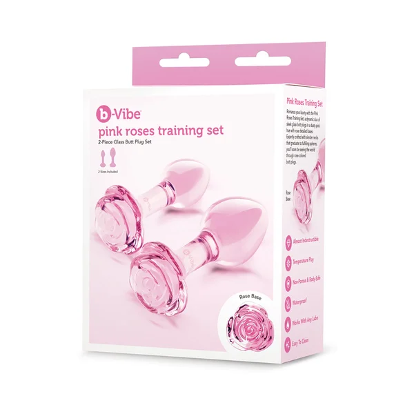 b-Vibe Pink Roses Training Plug Set — image 5 of 11