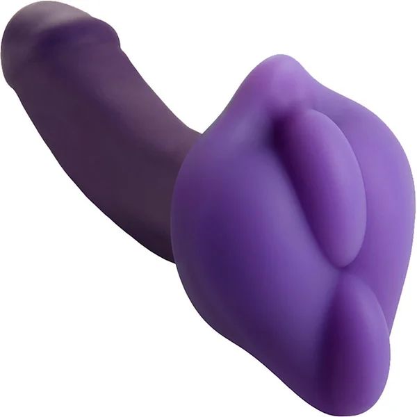 Bumpher Soft Silicone Dildo Base for Harness Play By Banana Pants - Purple — image 2 of 5