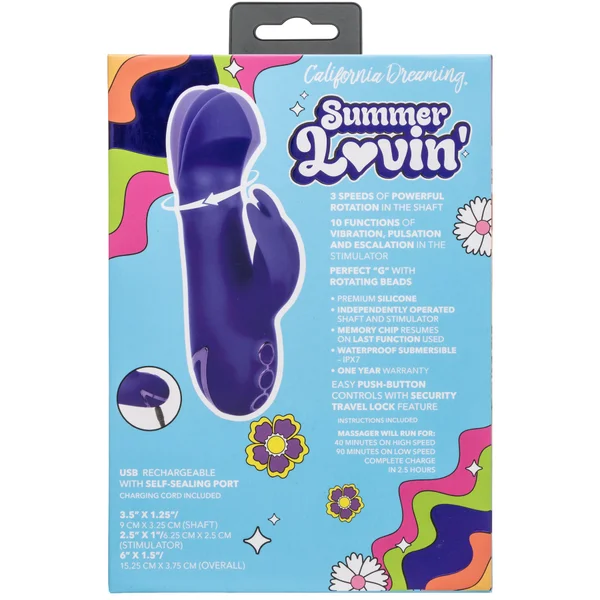 California Dreaming® Summer Lovin' Haight Ashbury Hottie Rabbit Vibrator — image 9 of 9