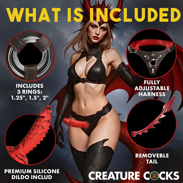 Drakona Dragon Tail Strap-On Harness With Dildo By Creature Cocks — image 4 of 7