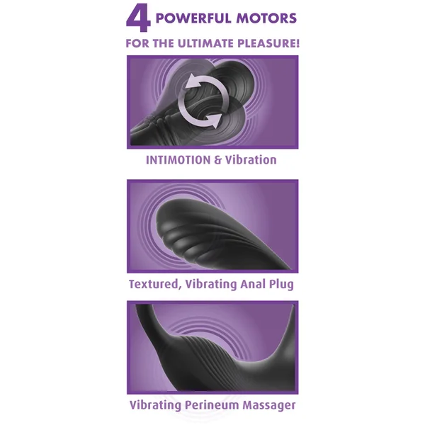 Anal Fantasy Elite Ass-Gasm IntiMotion Swirling Silicone Cock Ring Plug — image 4 of 8