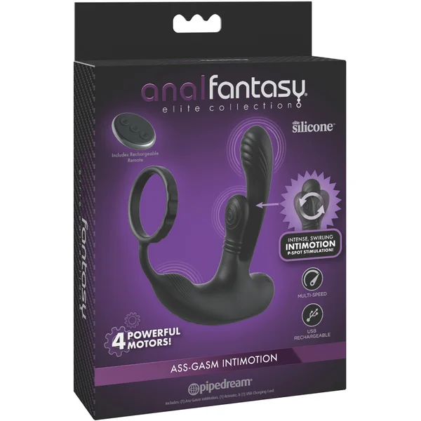 Anal Fantasy Elite Ass-Gasm IntiMotion Swirling Silicone Cock Ring Plug — image 8 of 8