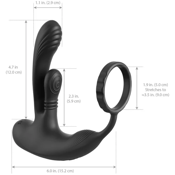 Anal Fantasy Elite Ass-Gasm IntiMotion Swirling Silicone Cock Ring Plug — image 5 of 8